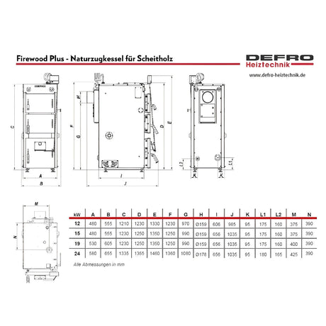 Defro Firewood Plus 24 kW Naturzugkessel – kompakt, effizient, robust 🔥.