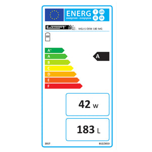 Energieeffizienzlabel für Brauchwasserspeicher 180 L mit Heizstab 3 kW