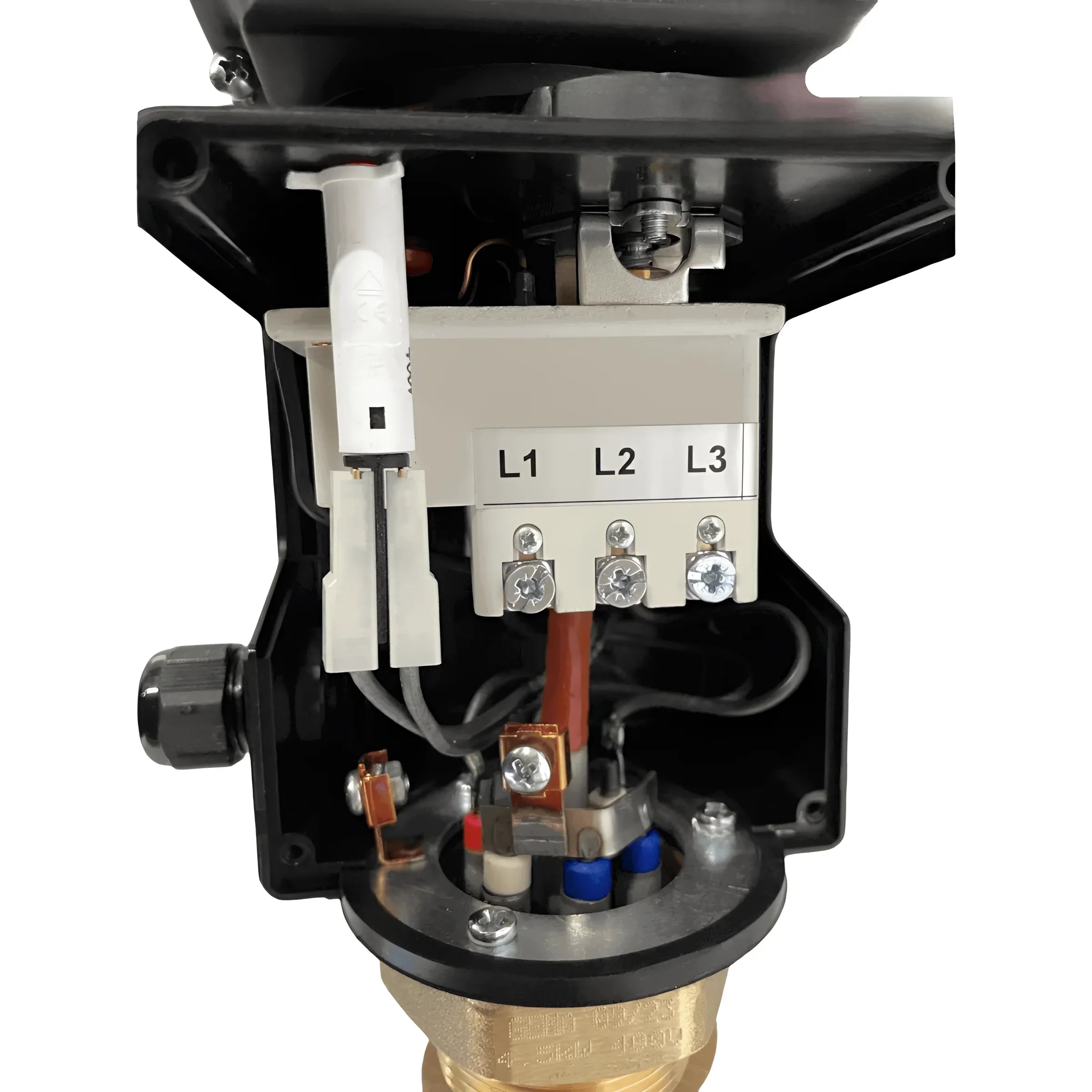 Elektrische Anschlussdose mit Anschlussterminals für Heizstab Heizpatrone 7,5 kW AG 1 ½“