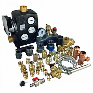 🏭 Heizungszubehör Set: Kombination aus Ventilen, Druckmessgeräten und Rohren für effiziente Heizlösungen! 🔧