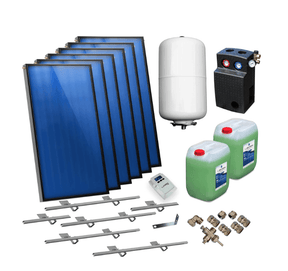 Solarpaket Flachkollektoren AMX2.38 14.34 m² für Schrägdach.