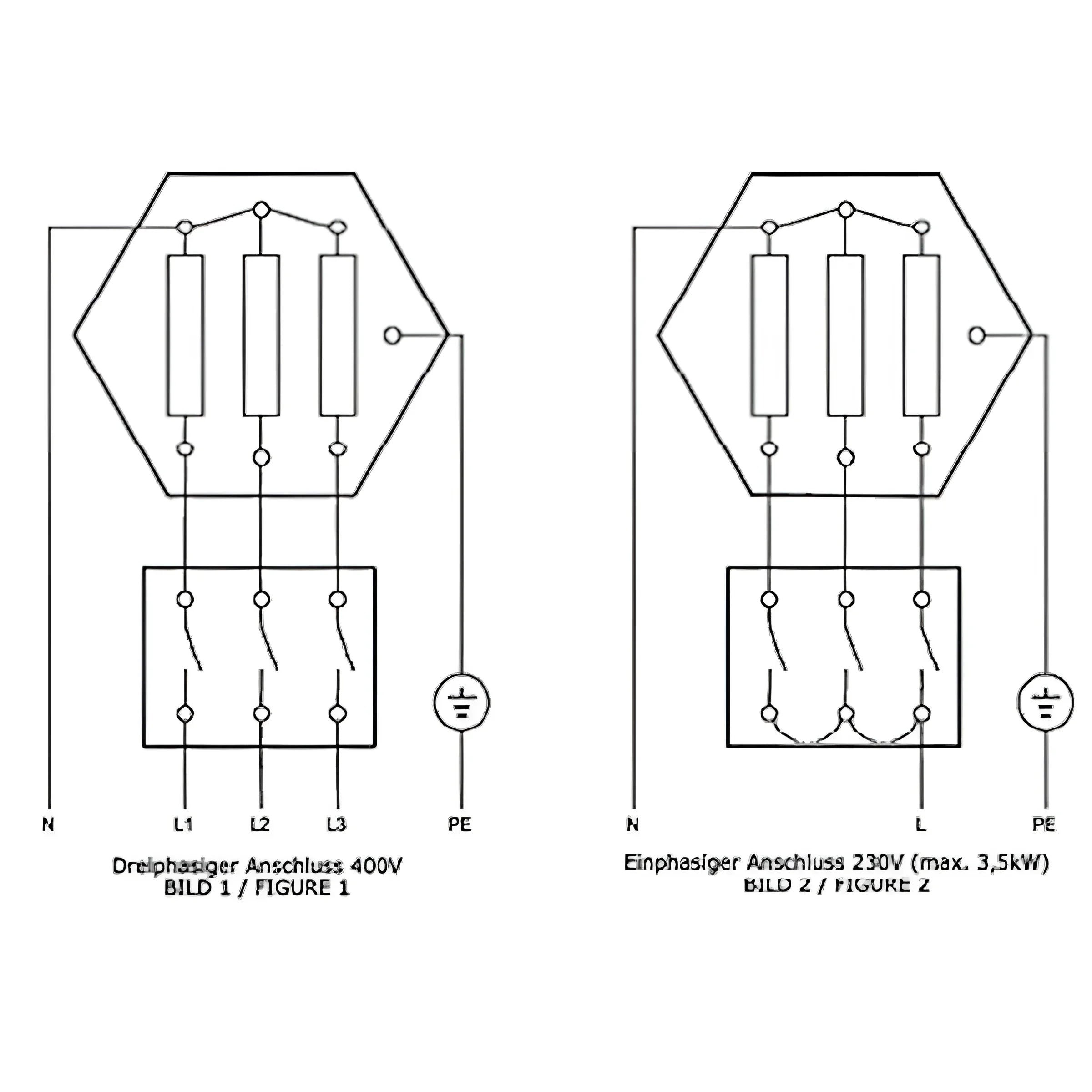 Elektrische Schaltpläne für Heizstab Heizpatrone 7,5 kW AG 1 ½“ Notheizung