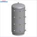 Grauer zylindrischer Tank mit mehreren Anschlüssen für Thermoflux Pelling 25/135