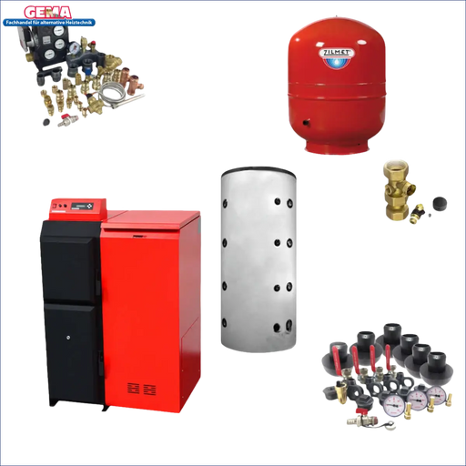Heizungskomponenten des Thermoflux Pelling 35/150 mit Pufferspeicher ohne WT