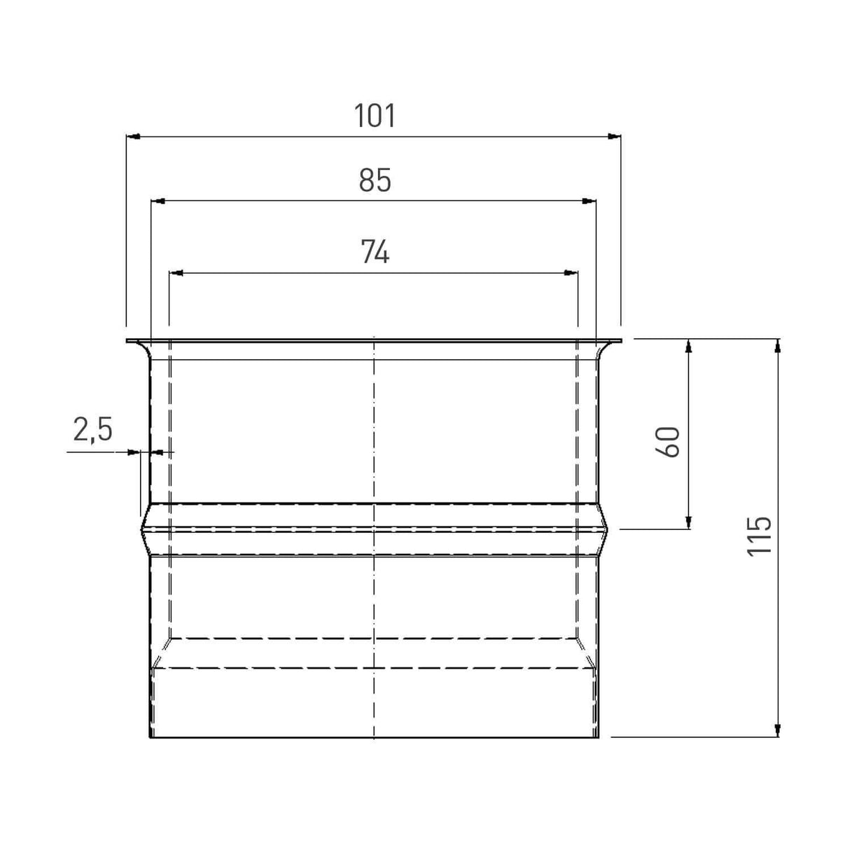 Rauchrohr für Pelletöfen.