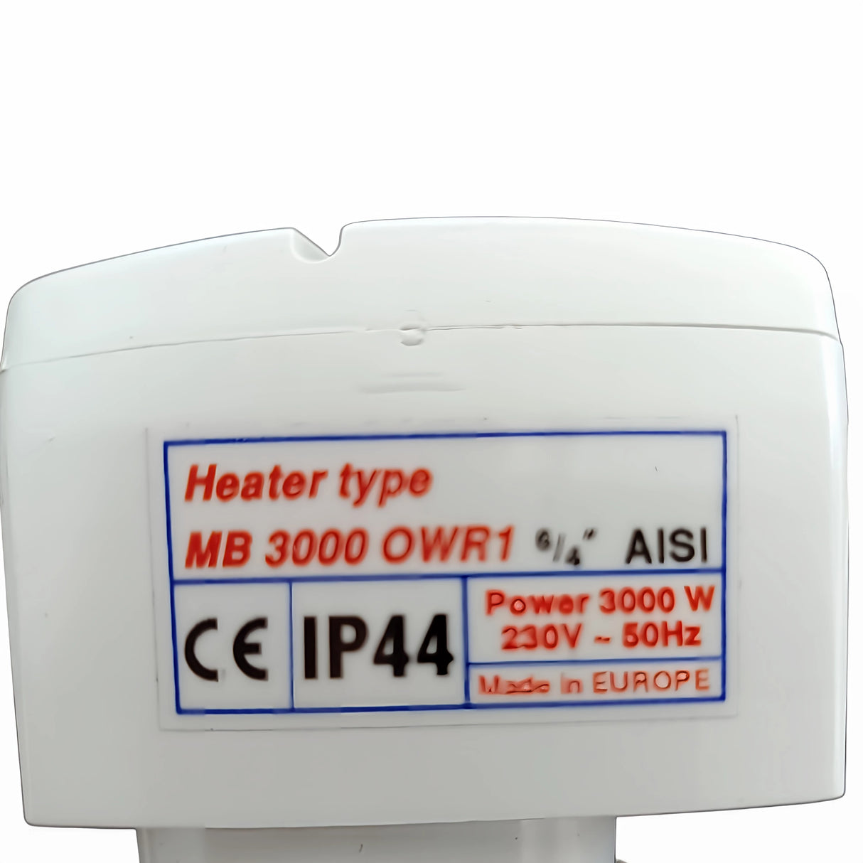 3 kW/230 V – elektriskt värmeelement för förvaring av dricksvatten och hushållsvatten