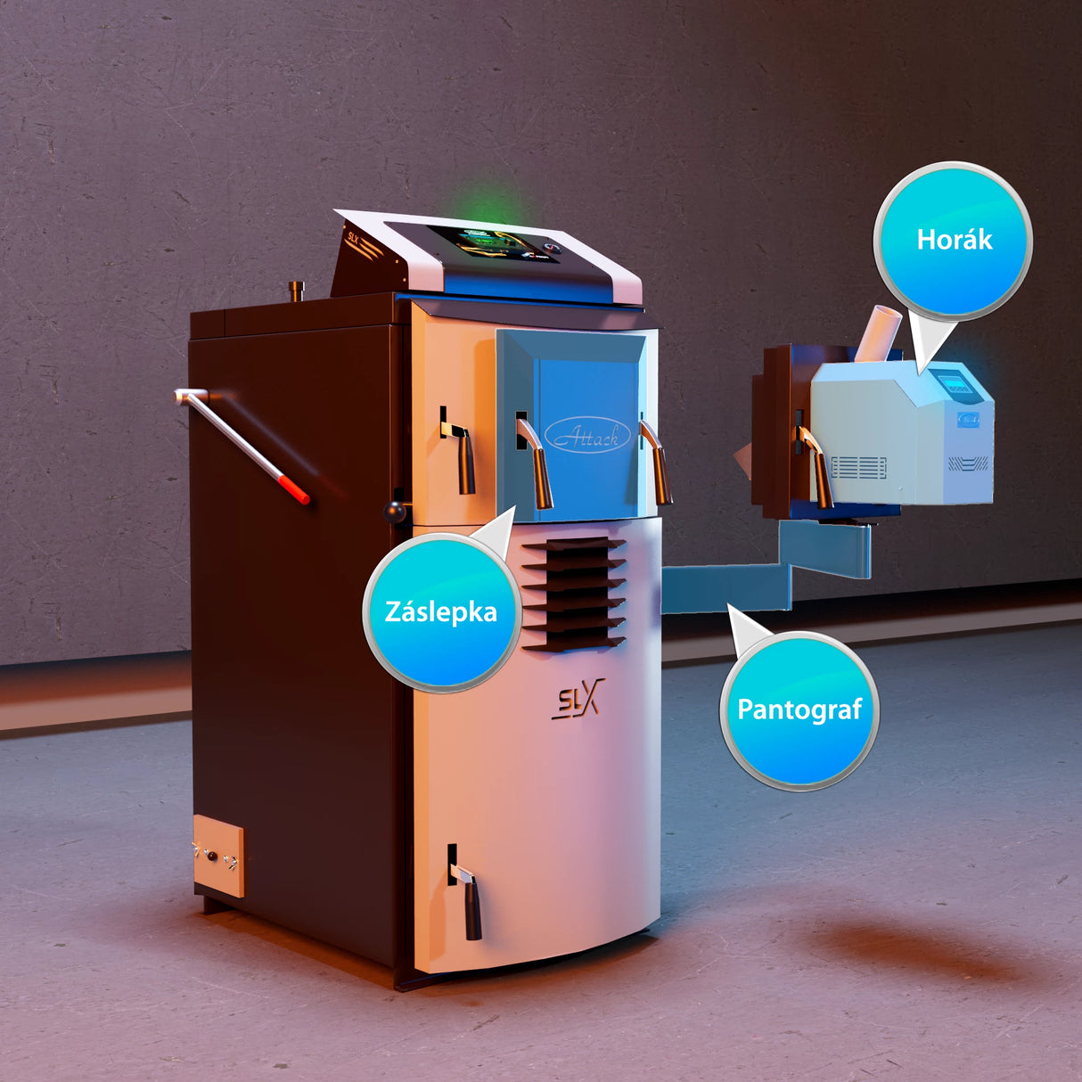 Attack SLX Combi 30 kW - λέβητας ξύλου και πέλλετ - θερμαίνεται αποτελεσματικά