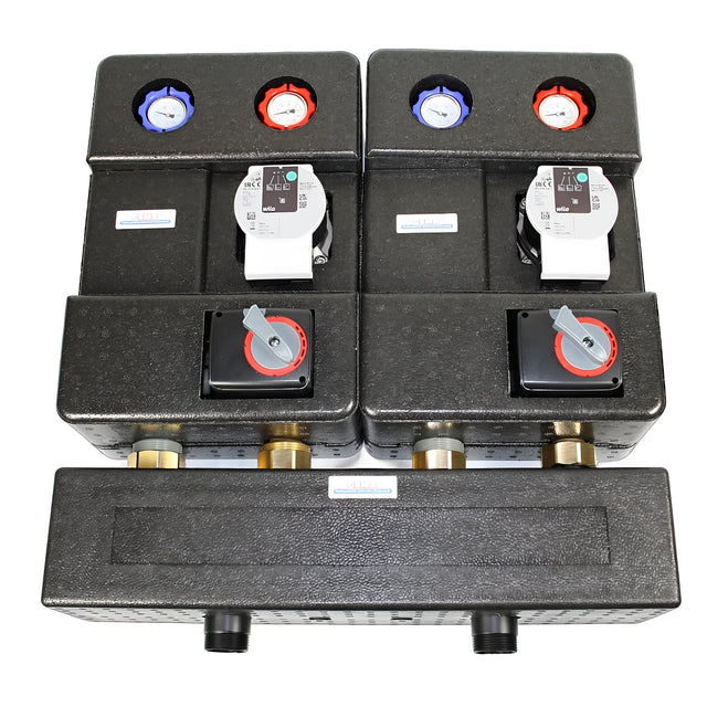 Heizkreisverteiler mit Pumpengruppe & Drei-Wegemischer.