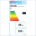 Energieeffizienzlabel für Warmwasser mit Photovoltaik Heizstab auf Produktetikett