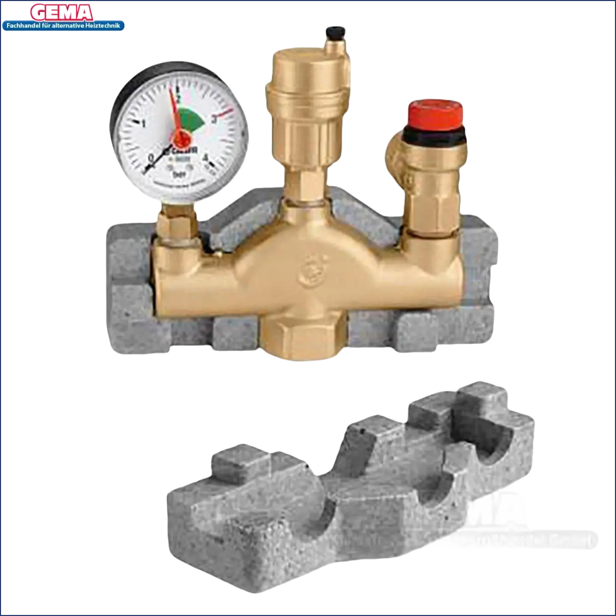 Brass Druckregler mit Manometer für Caleffi Kesselsicherheitsgruppe 1 Zoll 3 bar