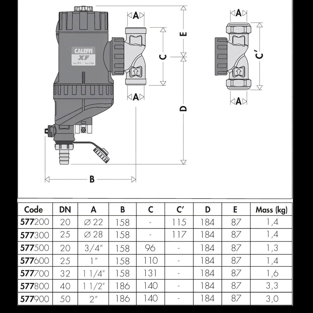 CALEFFI XF, Halbautomatischer Schmutzfänger/ Schlammabscheider - GEMA Shop