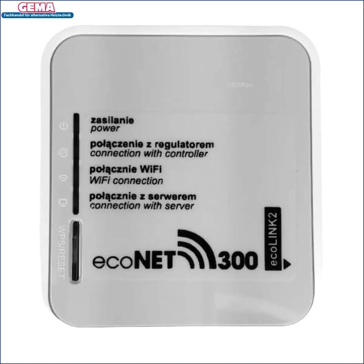 Weißes ecoNET300 Gerät für das ecoNET Internet Modul für Witterungsgeführte Steuerung PLUM ecoMAX 920