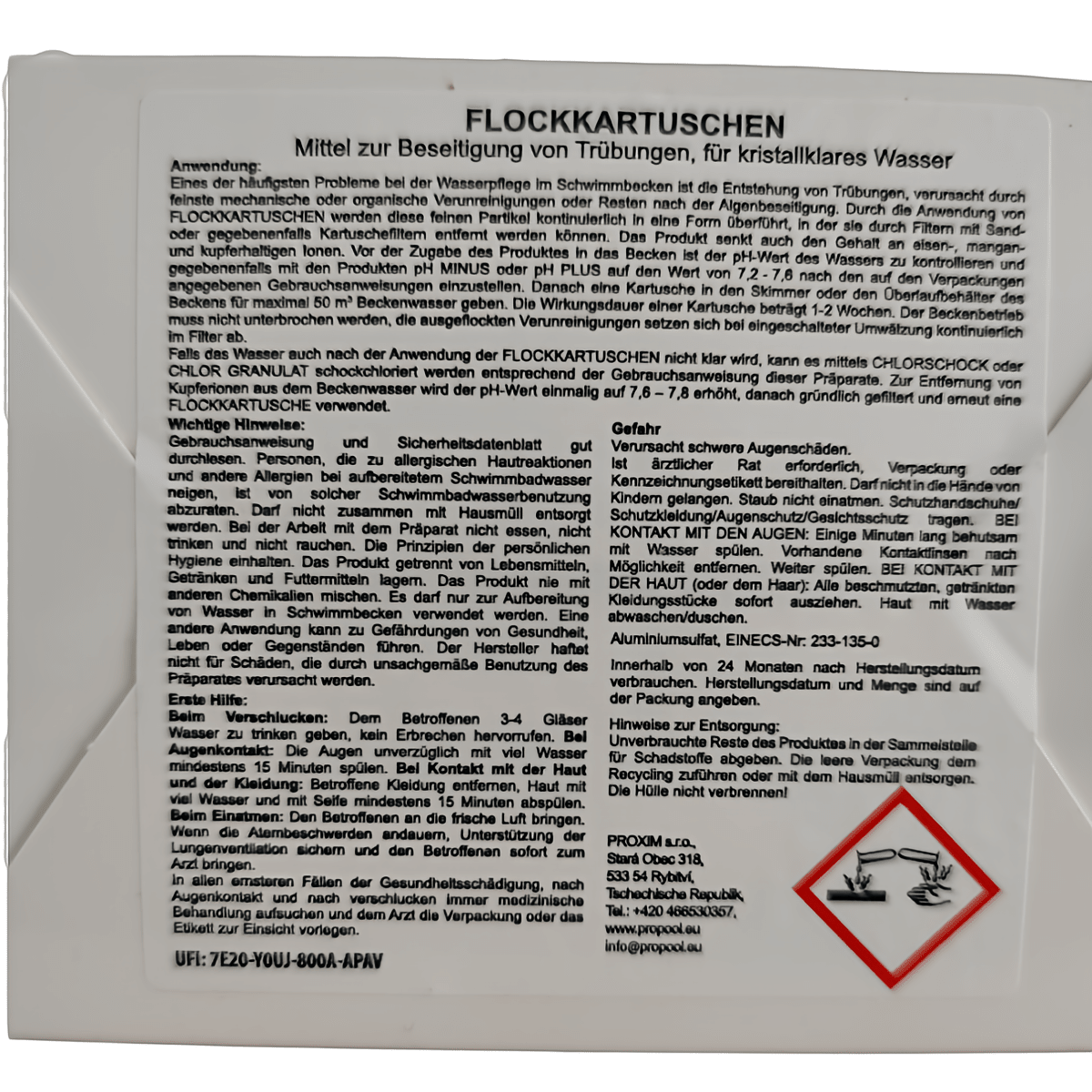 Flockungskartuschen - Poolwasseraufbereitung - GEMA Shop