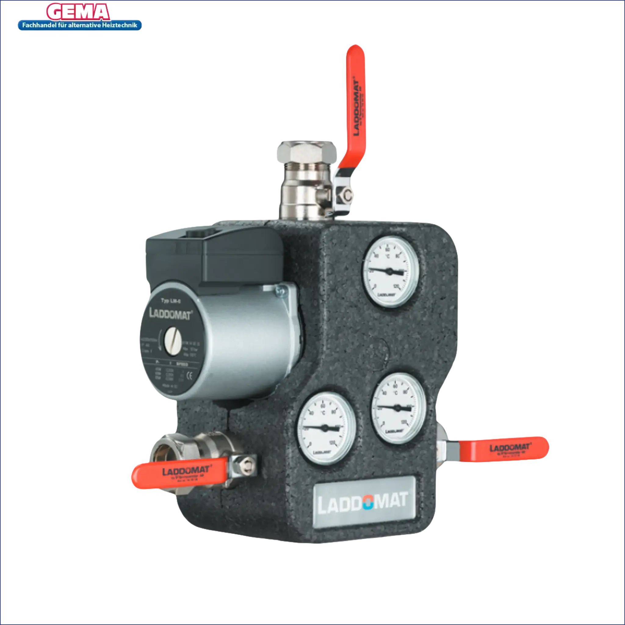 Laddomat 21-60 thermische Rücklaufanhebung mit Thermometer, Manometer und Pumpe