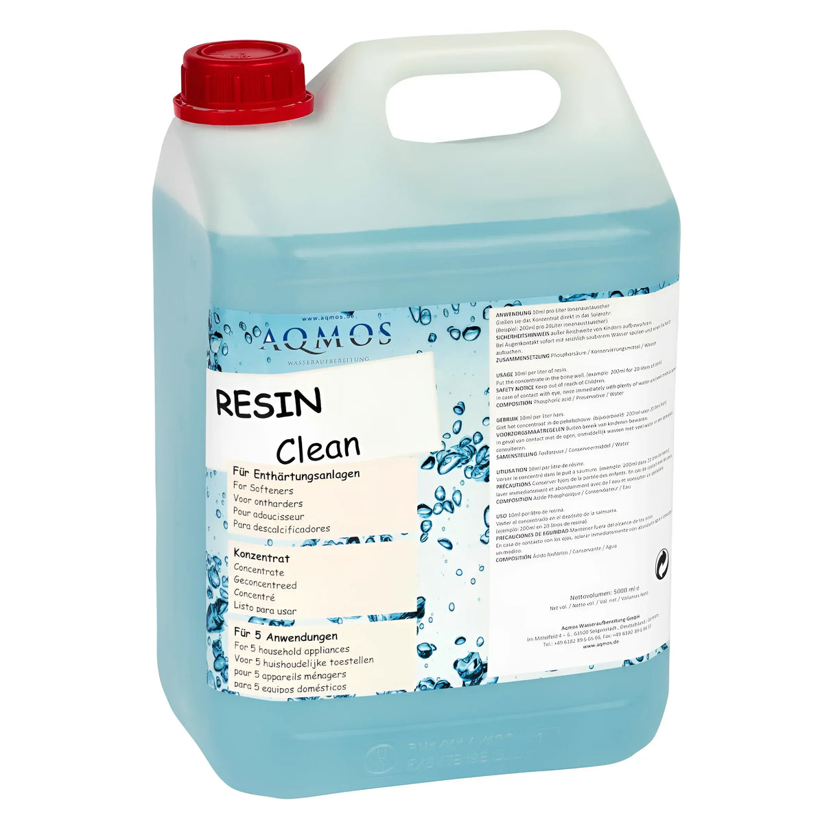 Resin Clean – Aqmos Harzreiniger Ionenaustauscher für Wasserenthärtungsanlage.