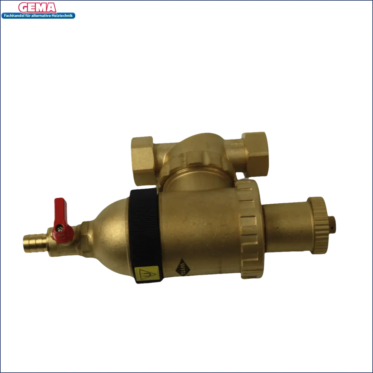 BrassMagnetfilter mit rotem Ventil für Heizungsfilter Schlammabscheider DN 25